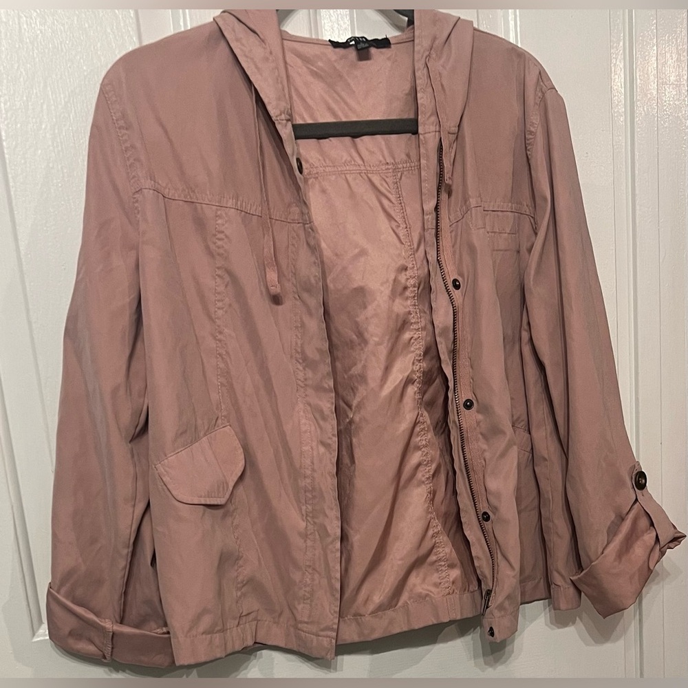 Women’s Lightweight Hooded Jacket Full Front Zipping & Buttons Size Large GUC - Picture 3 of 13